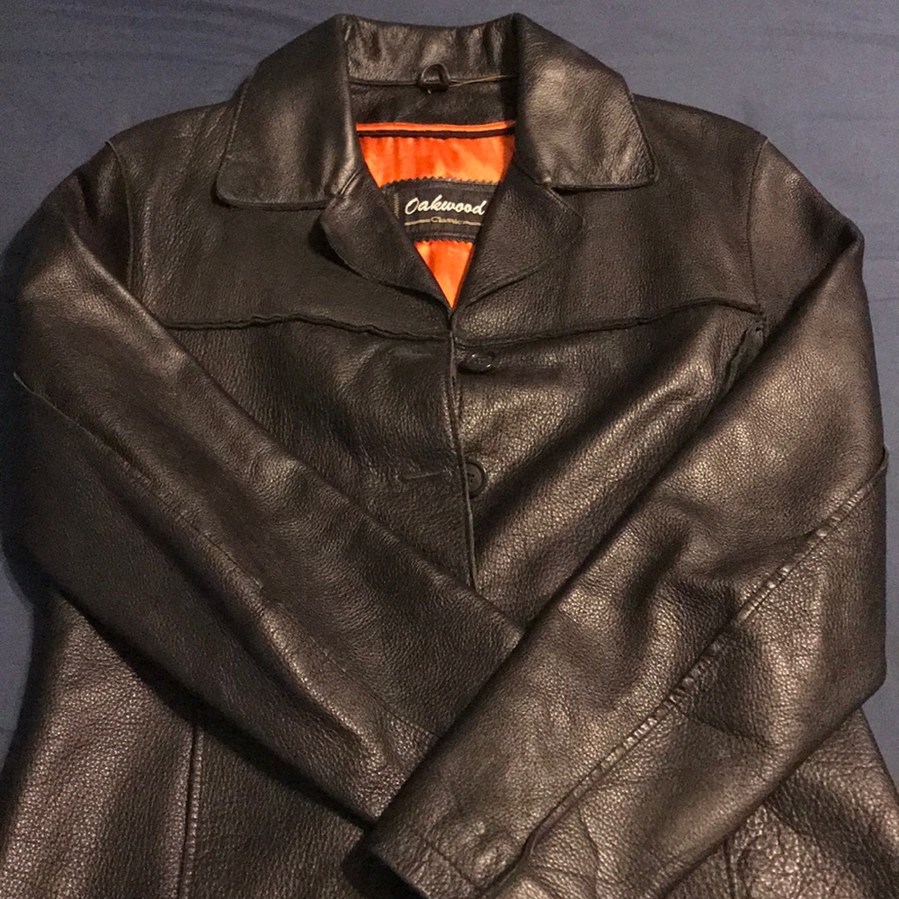 Oak wood Classic Leather jacket sz M